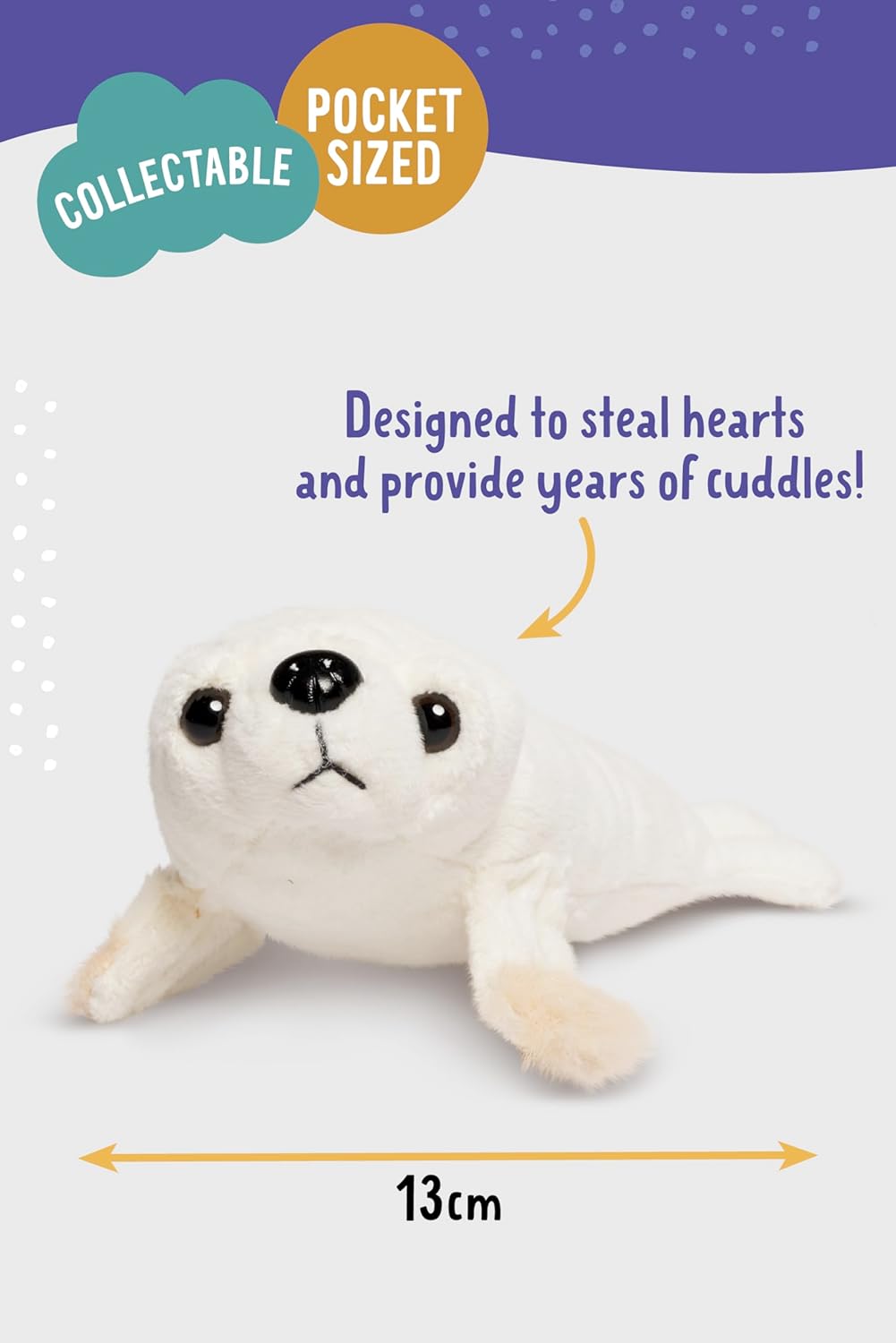 Living Nature SMOLS Seal Plush Toy | Soft Toy Gift For Kids | Naturli Eco-Friendly Plush