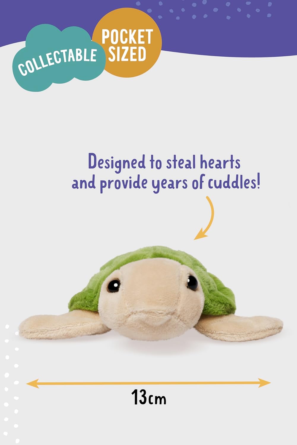 Living Nature SMOLS Turtle Plush Toy | Soft Toy Gift For Kids | Naturli Eco-Friendly Plush