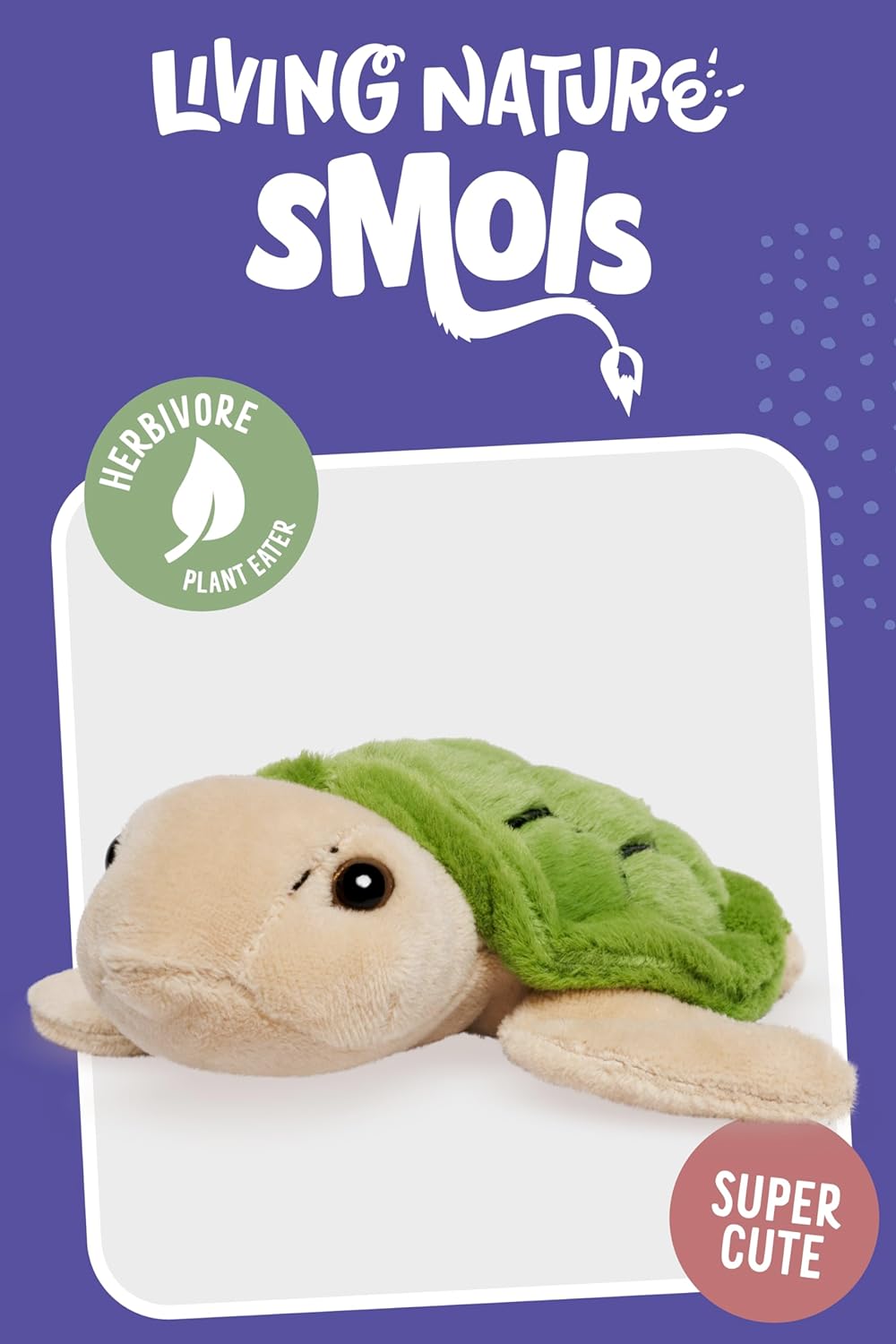 Living Nature SMOLS Turtle Plush Toy | Soft Toy Gift For Kids | Naturli Eco-Friendly Plush