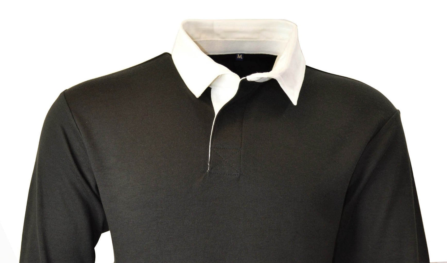 Mens Rugby Long Sleeve Polo Shirts - 280GSM - Cotton/Polyester