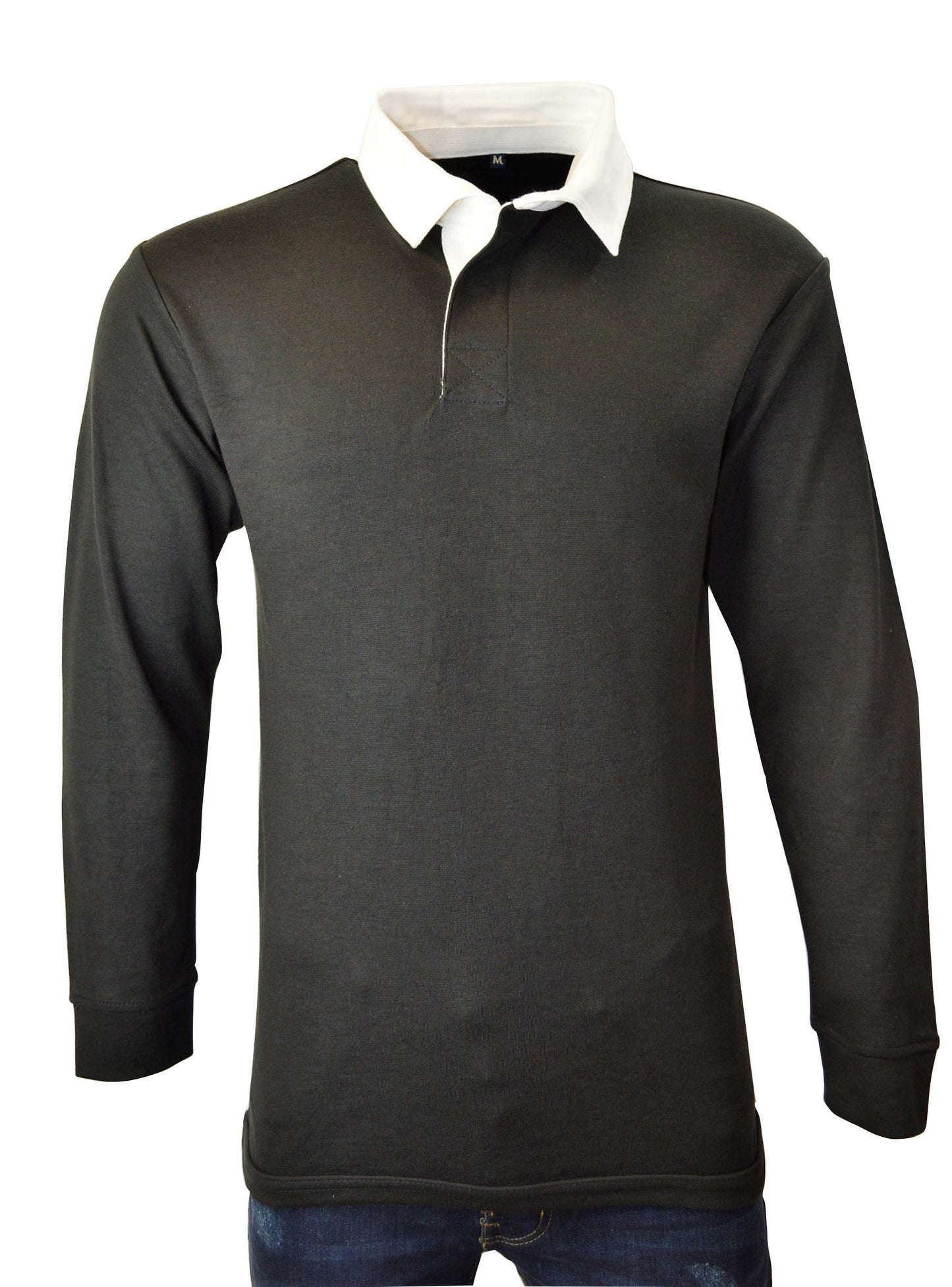 Mens Rugby Long Sleeve Polo Shirts - 280GSM - Cotton/Polyester