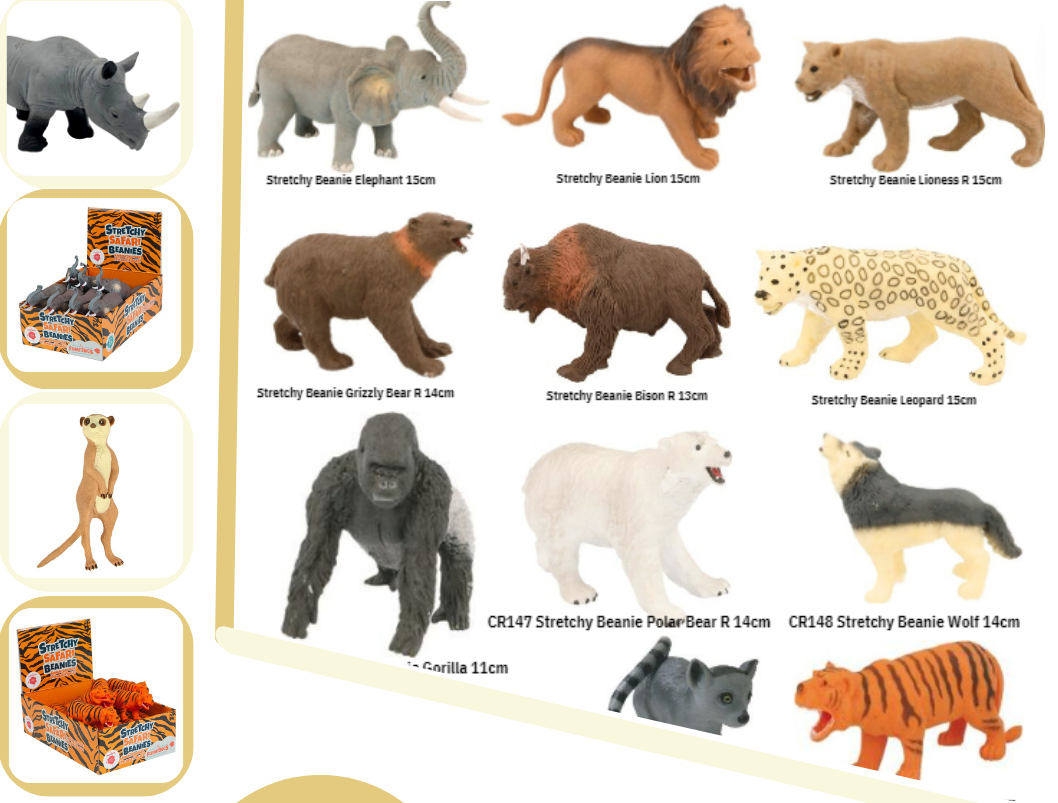 Stretchy Beanie Toys | Wildlife - Replica Living Nature