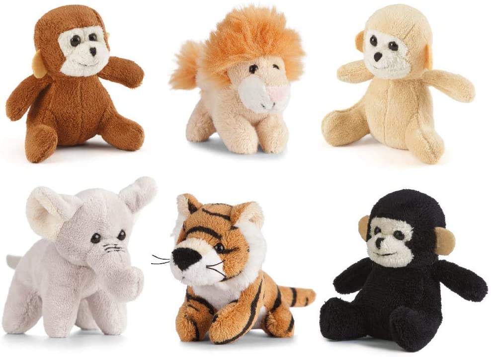 Living Nature AMZ05JG 6 Pack of Jungle Buddies Soft Toys, Various - London Direct Limited UK
