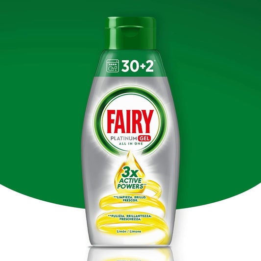 Fairy Platinum Gel Detergent Dishwasher All in 1 Lemon|2 Pack
