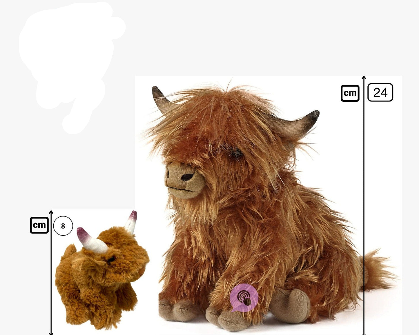 Living Nature Highland Cow with Sound and Baby Calf Soft Plush Toys Bundle