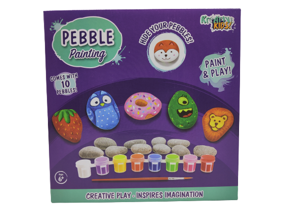Children Kids Pebbles Painting Set Art & Craft Paint Your Own Pebbles Kit Gift