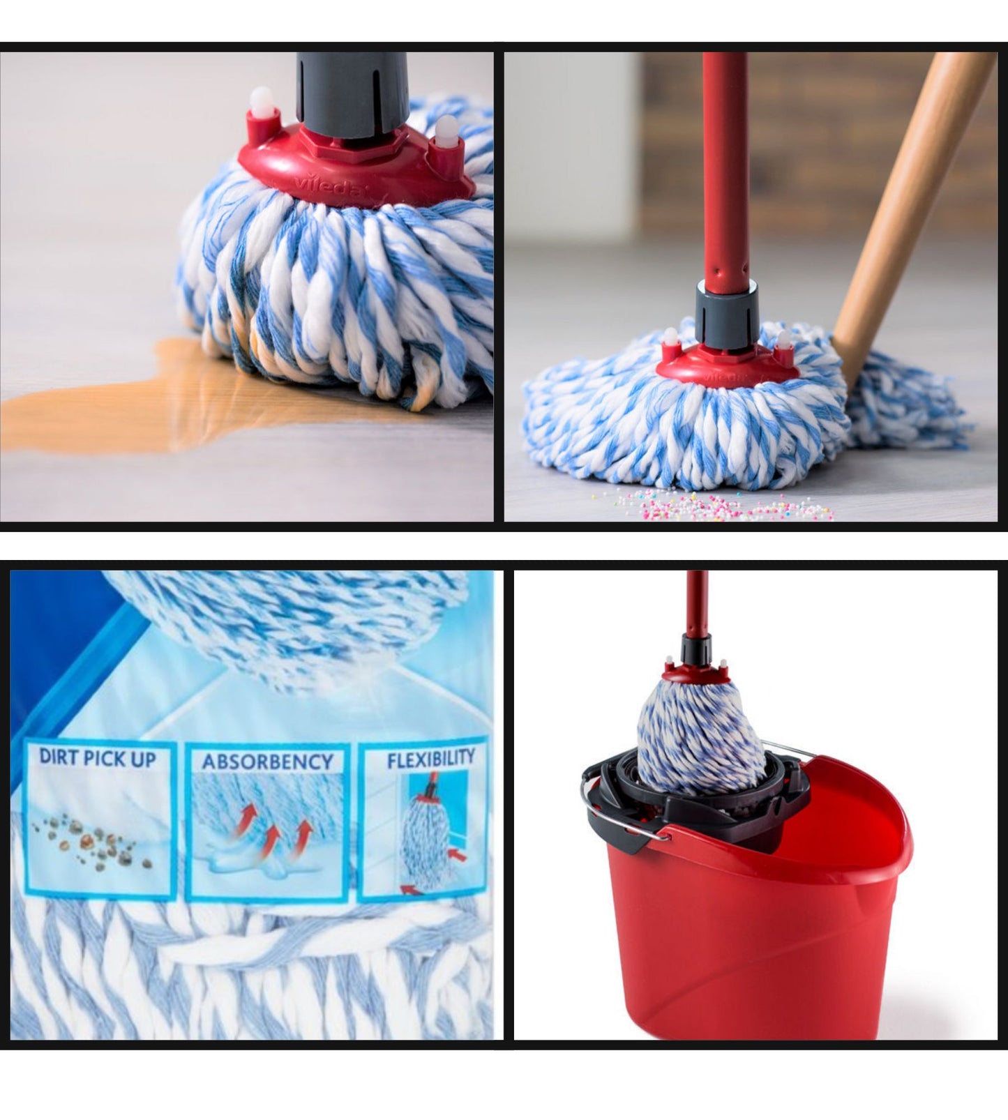 Vileda Supermocio Cotton Head & Handle Single - Telescopic Extendable Handle