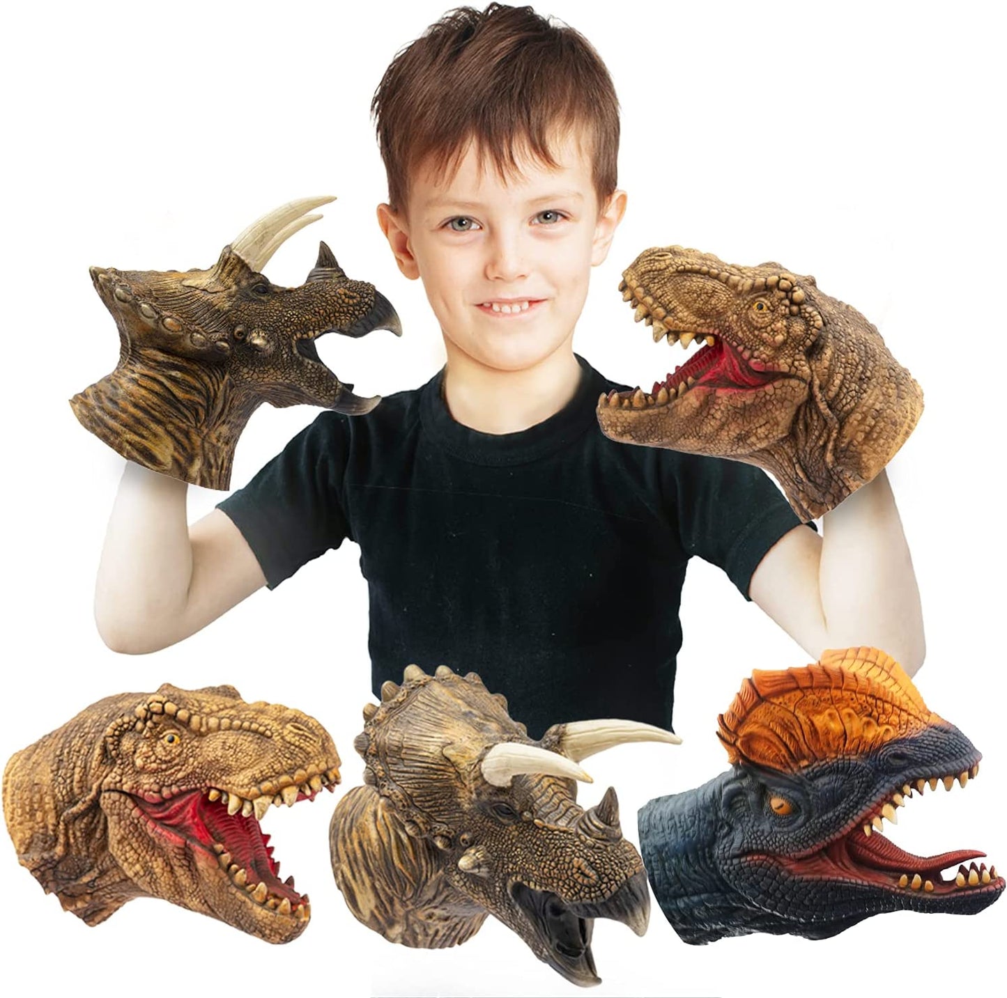 Keycraft Party Dinosaur Woodland Jungle Hand Puppets Dino Toys Latex