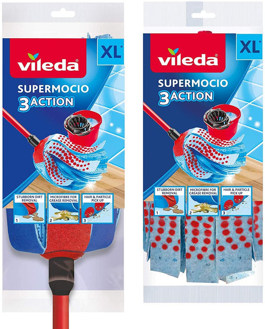 Vileda SuperMocio 3Action XL Mop with Extra Refill - London Direct Limited UK